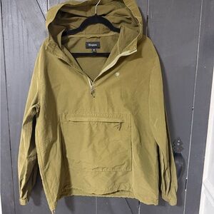 Brixton Olive Green Hooded Pullover Anorak
